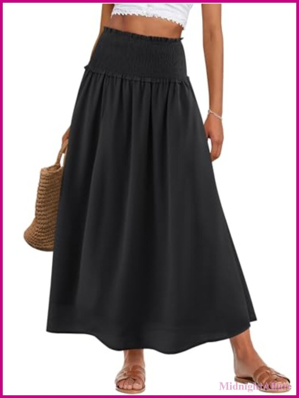 Floral High Waisted Maxi Skirt Flowy A-Line Boho Beach Cover Up Summer Long